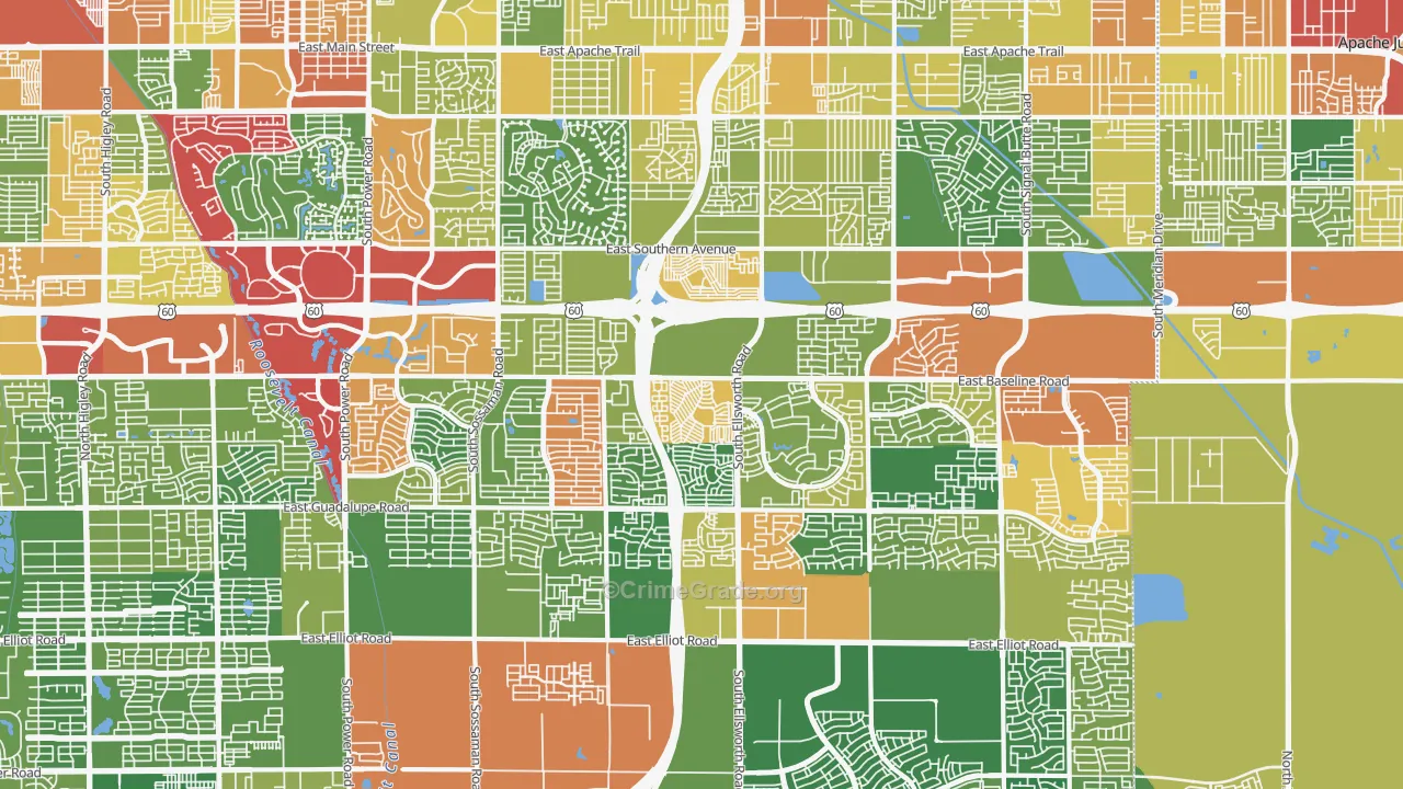 85209, AZ Map of Theft Rates