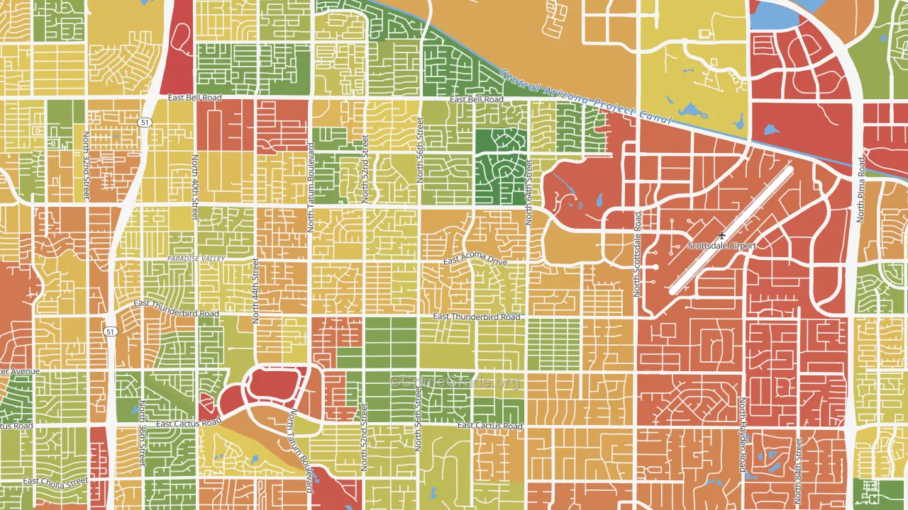 85254, AZ Map of Theft Rates