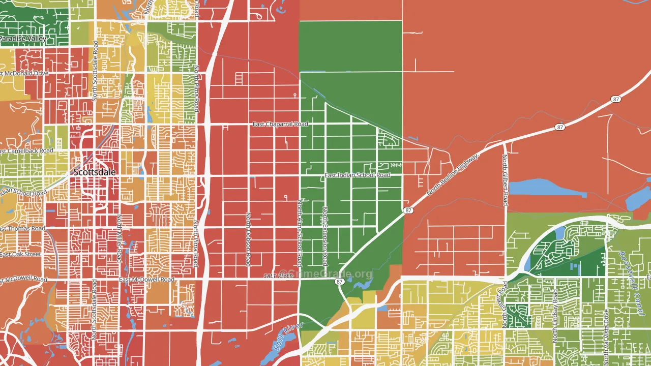 85256, AZ Map of Theft Rates