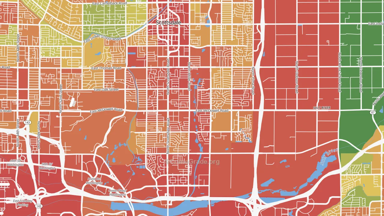 85257, AZ Map of Theft Rates