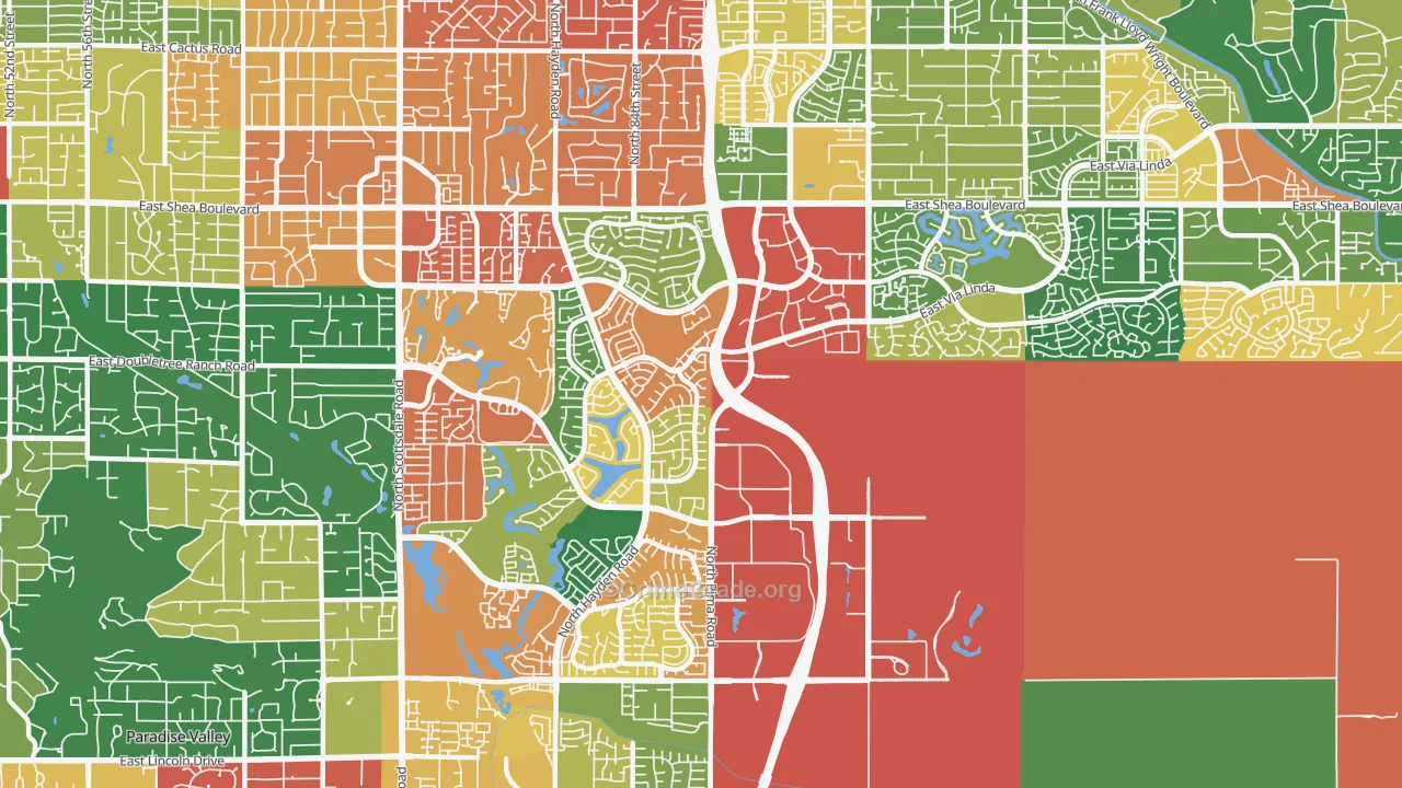 85258, AZ Map of Theft Rates