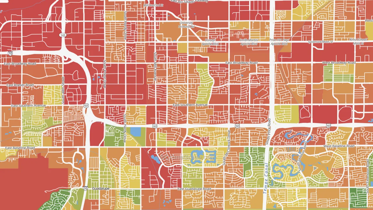 85282, AZ Map of Theft Rates