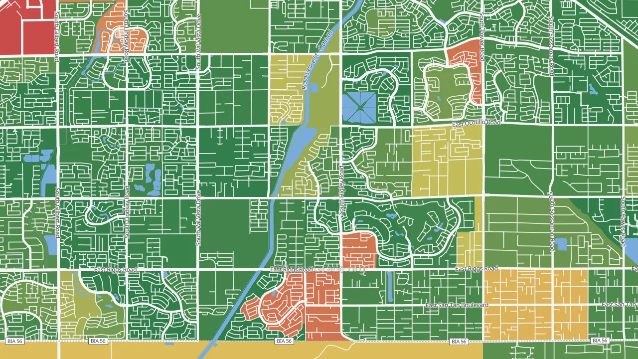 85298, AZ Map of Theft Rates
