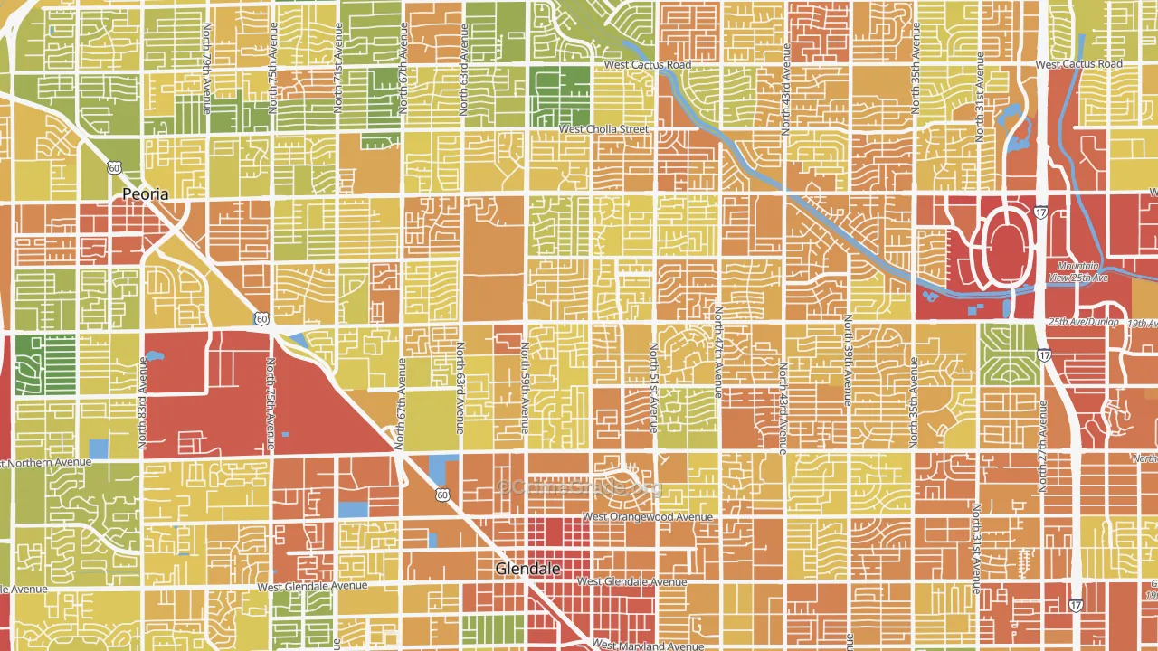 85302, AZ Map of Theft Rates
