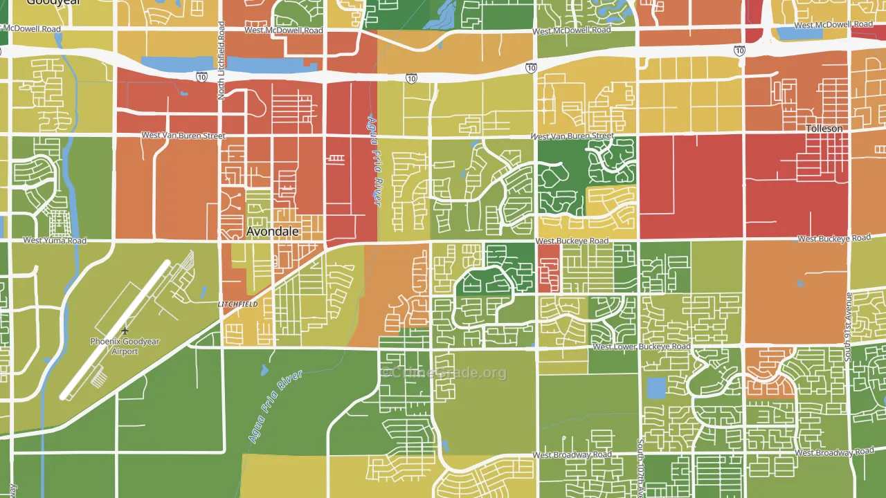 85323, AZ Map of Theft Rates