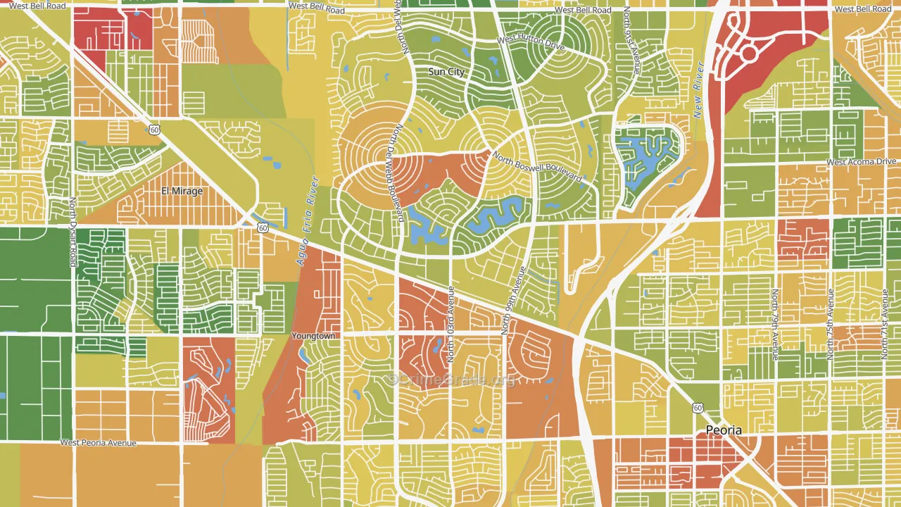 85351, AZ Map of Theft Rates