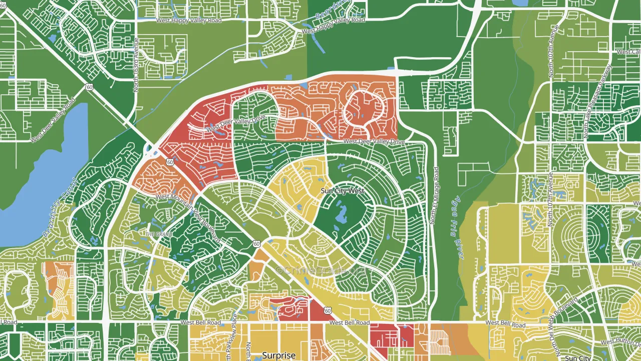 85375, AZ Map of Theft Rates