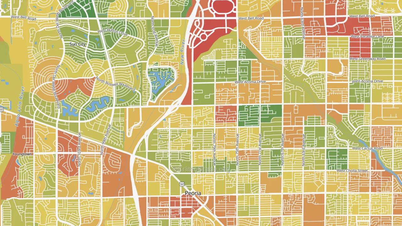 85381, AZ Map of Theft Rates