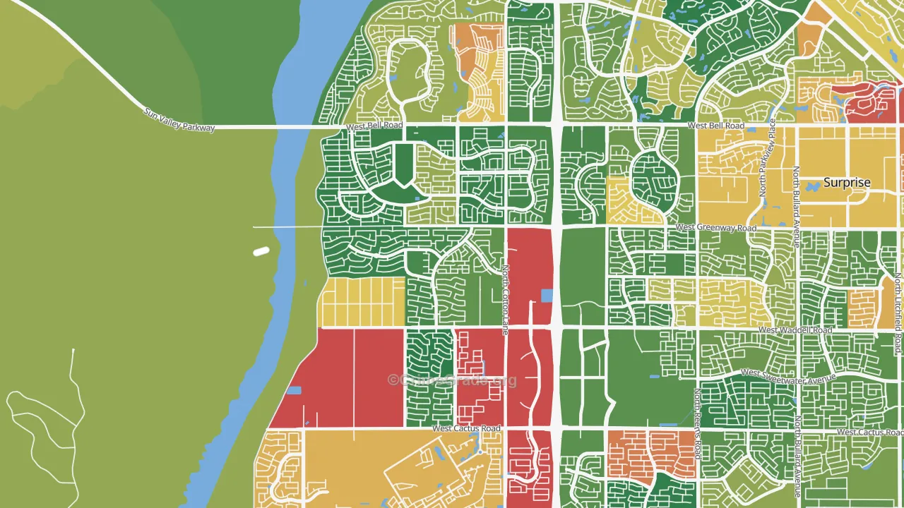 85388, AZ Map of Theft Rates