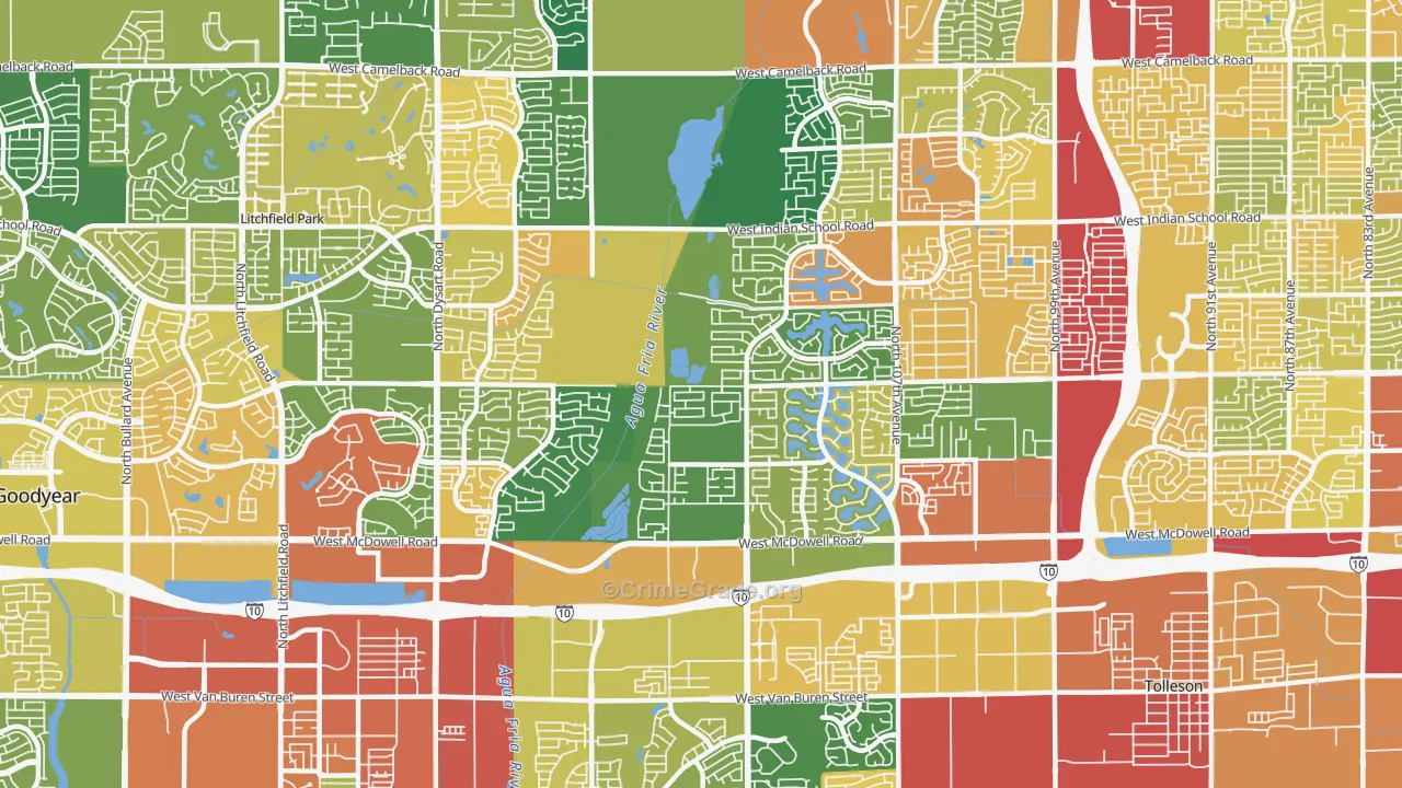 85392, AZ Map of Theft Rates