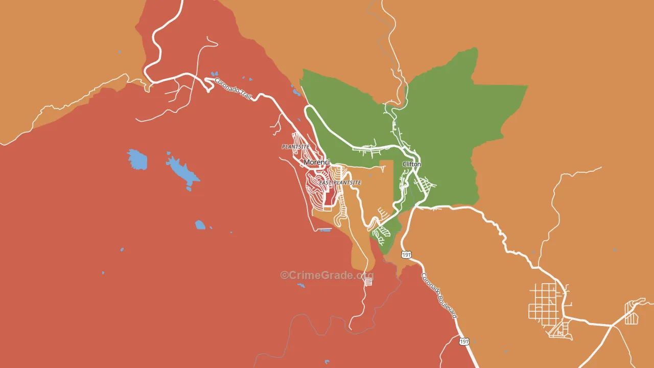 85540, AZ Map of Theft Rates
