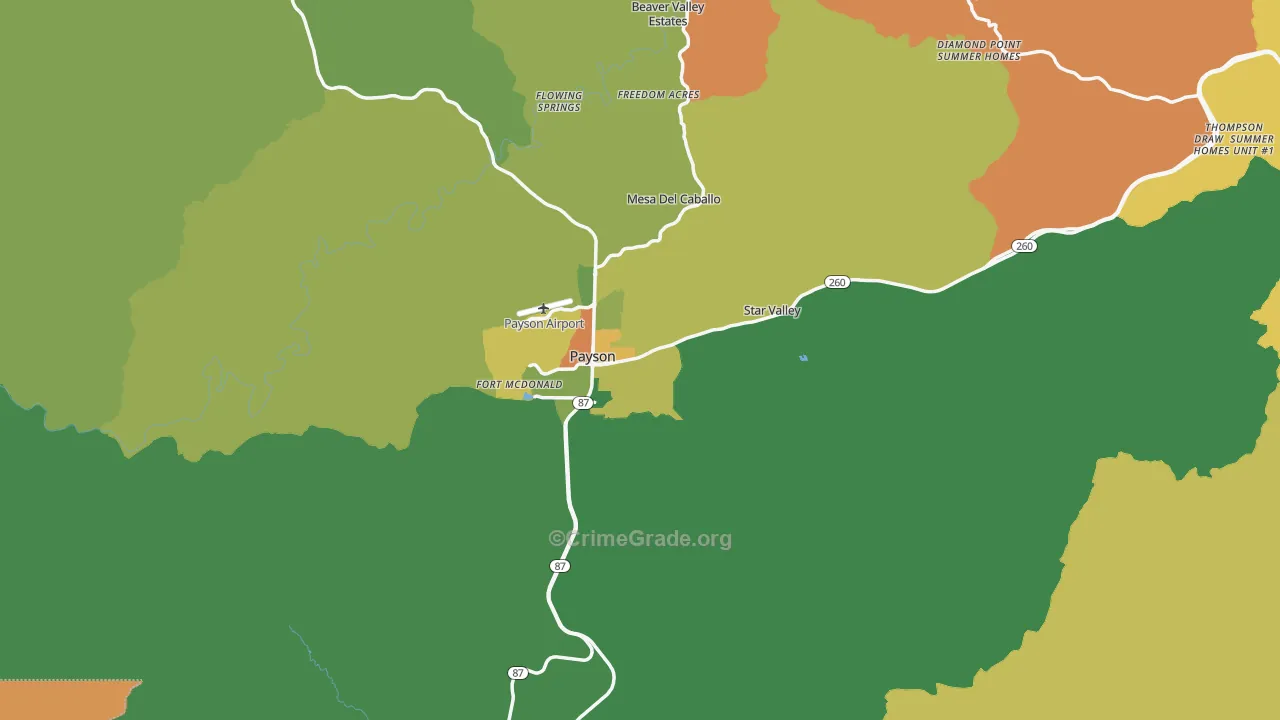 85541, AZ Map of Theft Rates