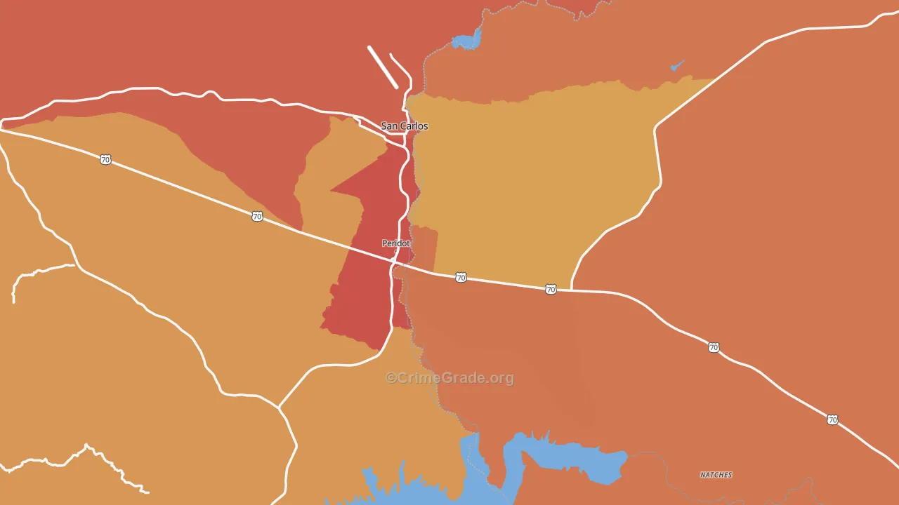 85542, AZ Map of Theft Rates