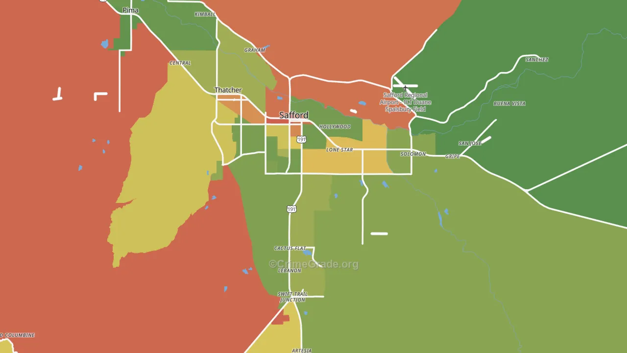 85546, AZ Map of Theft Rates