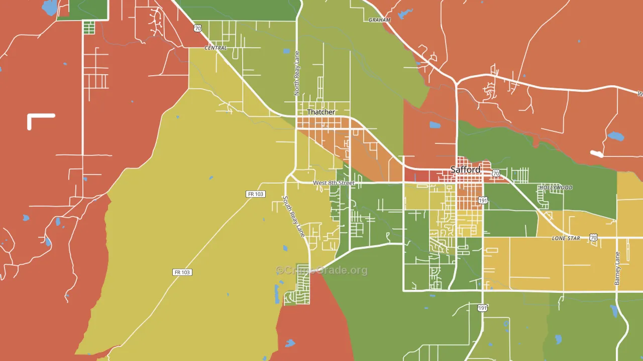 85552, AZ Map of Theft Rates