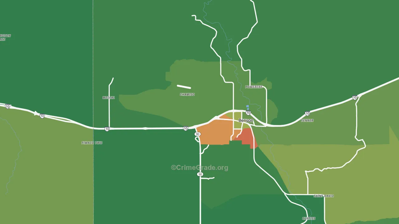 85602, AZ Map of Theft Rates