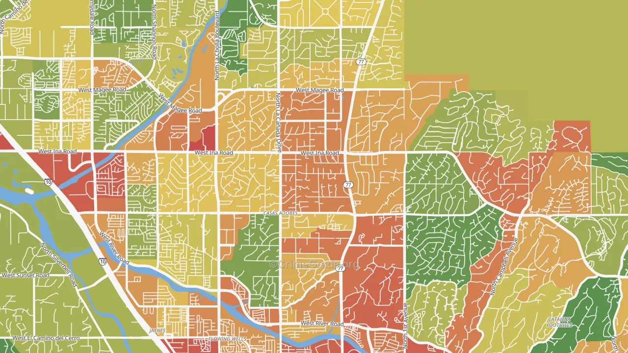 85704, AZ Map of Theft Rates