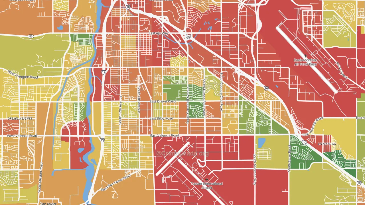 85706, AZ Map of Theft Rates