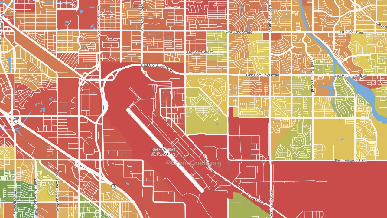 85707, AZ Map of Theft Rates