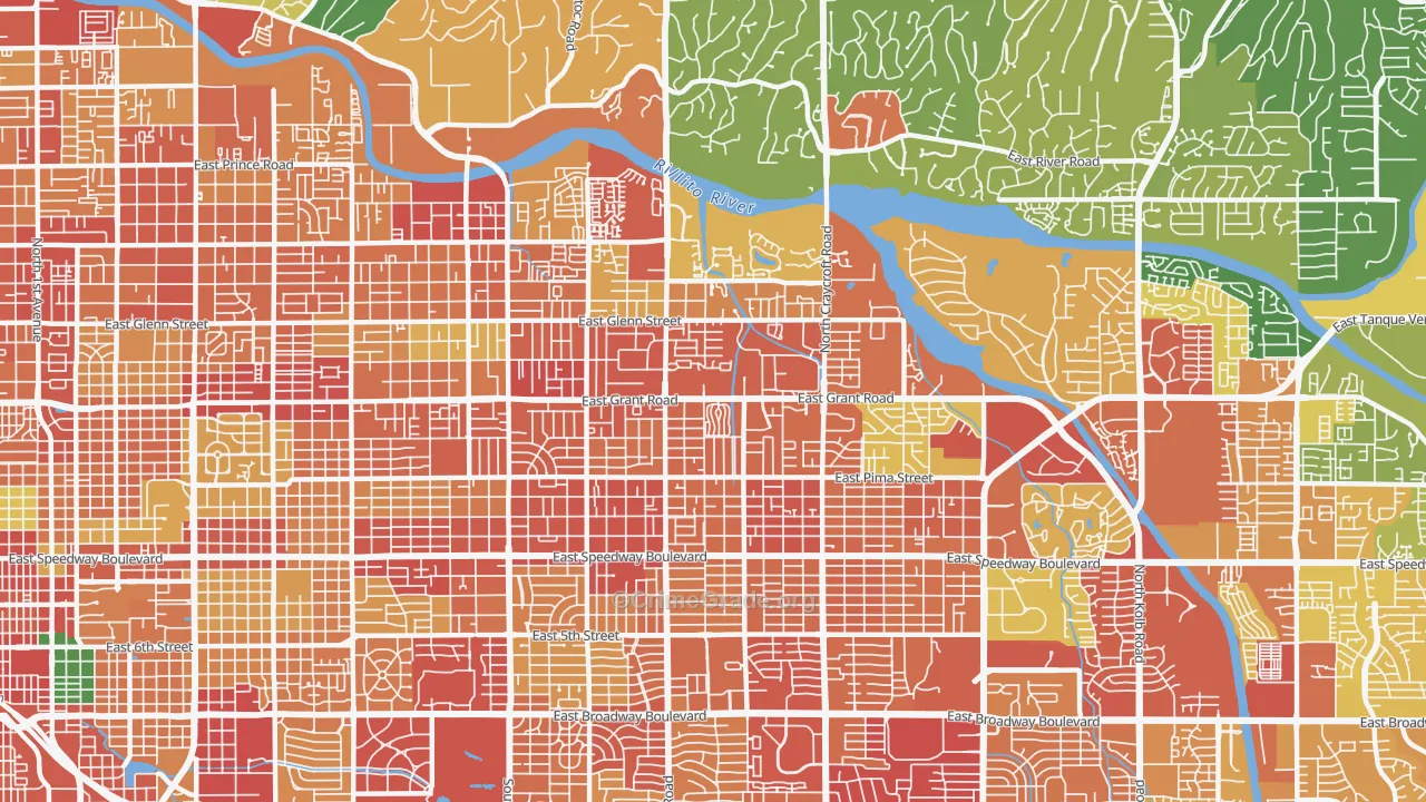 85712, AZ Map of Theft Rates