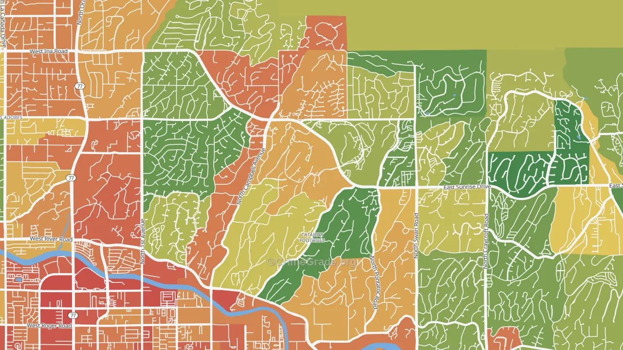 85718, AZ Map of Theft Rates