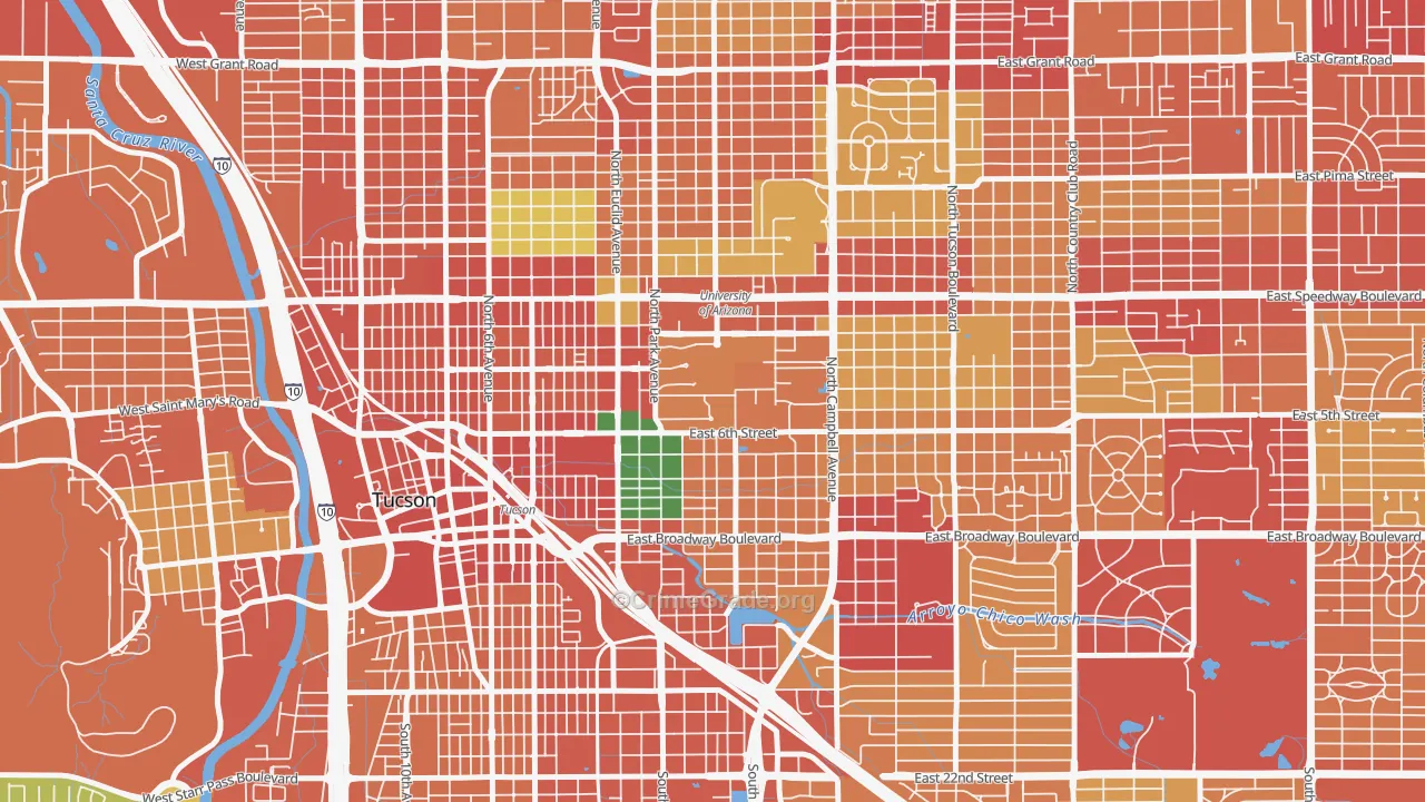 85721, AZ Map of Theft Rates