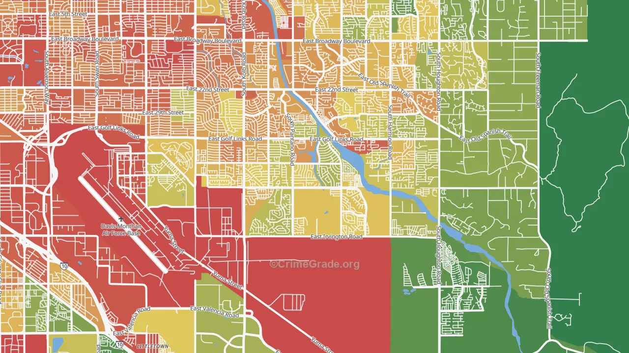 85730, AZ Map of Theft Rates