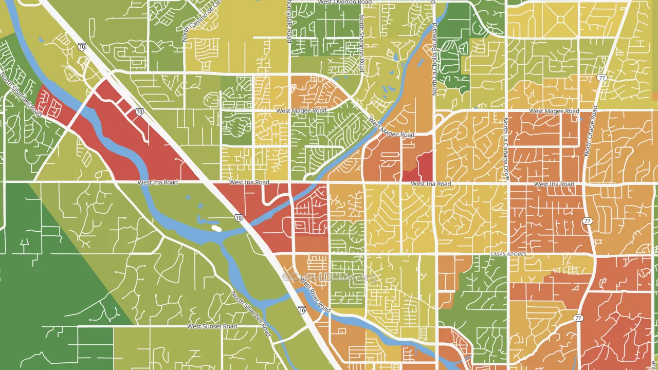 85741, AZ Map of Theft Rates