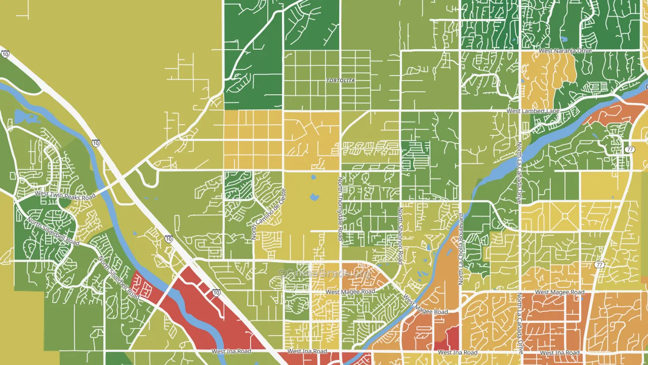 85742, AZ Map of Theft Rates