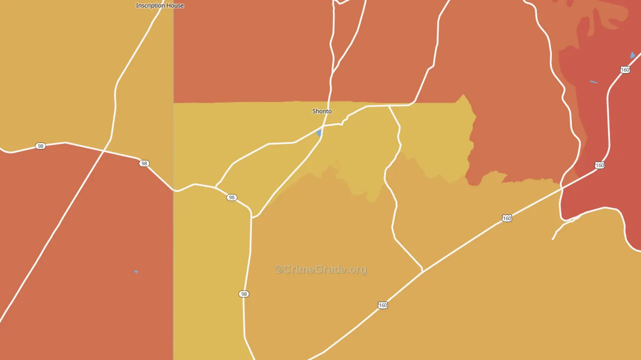 86054, AZ Map of Theft Rates