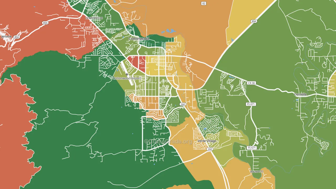 86326, AZ Map of Theft Rates