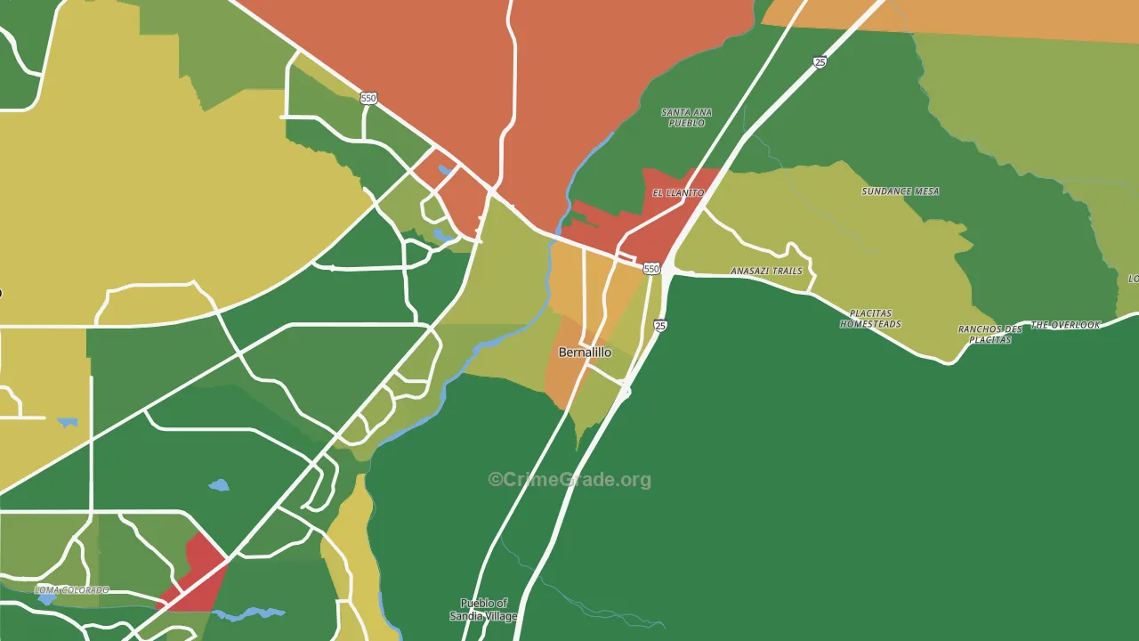 87004, NM Map of Theft Rates