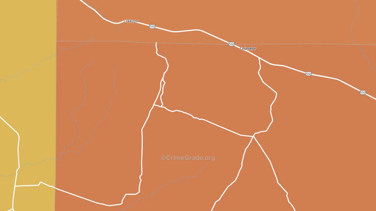 87018, NM Map of Theft Rates