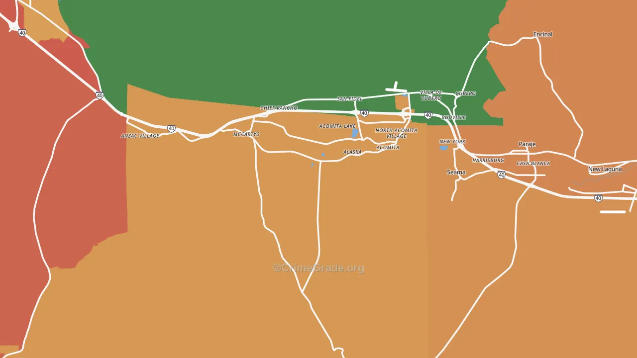 87034, NM Map of Theft Rates