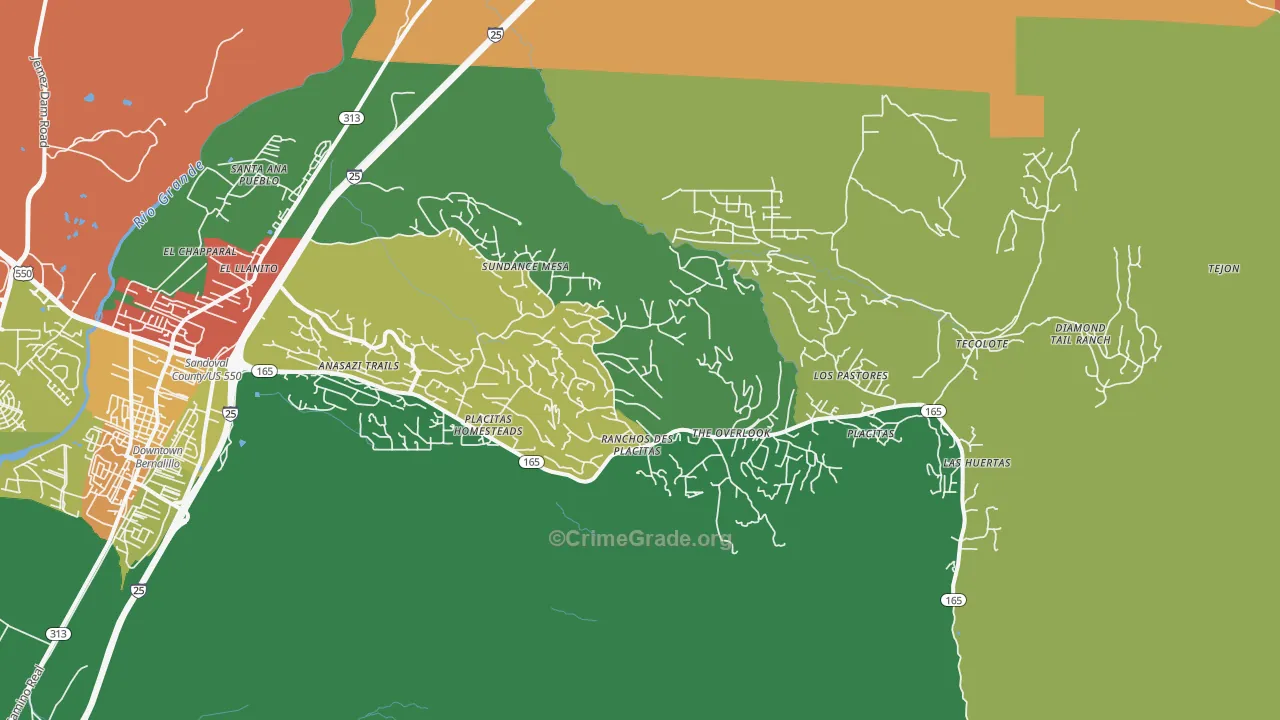 87043, NM Map of Theft Rates