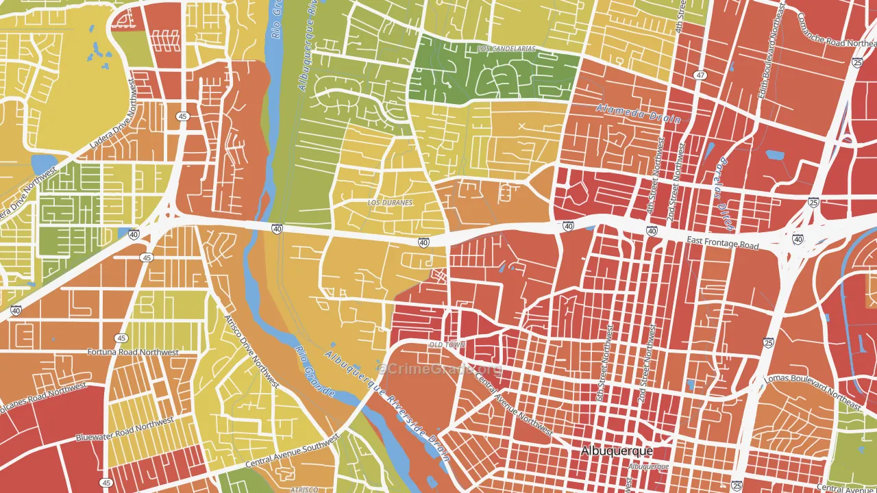 87104, NM Map of Theft Rates
