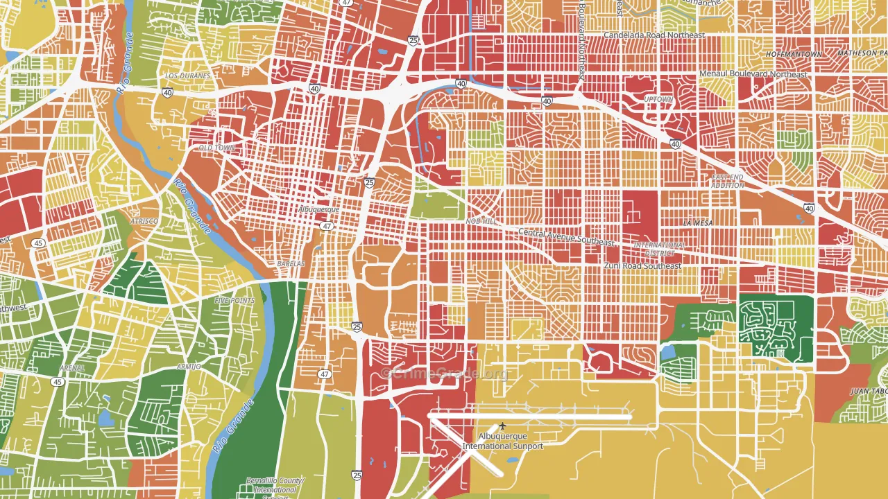 87106, NM Map of Theft Rates
