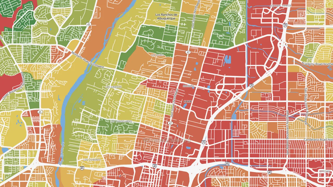 87107, NM Map of Theft Rates