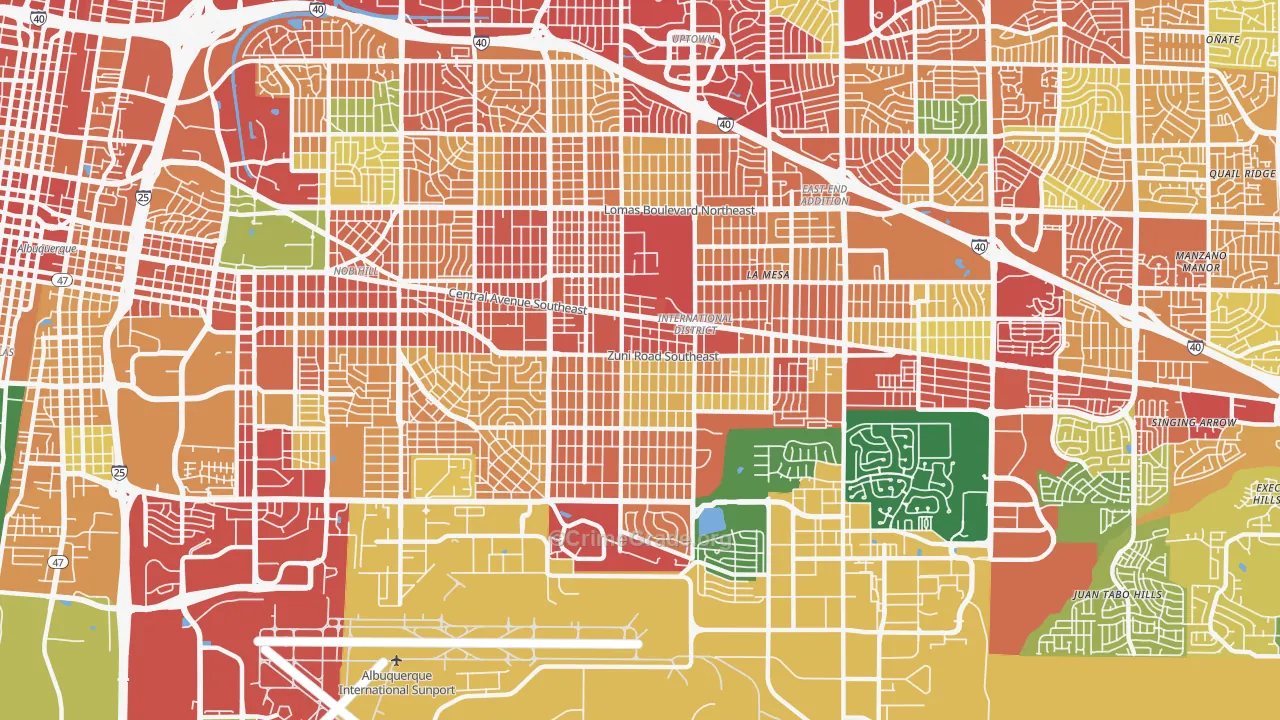 87108, NM Map of Theft Rates