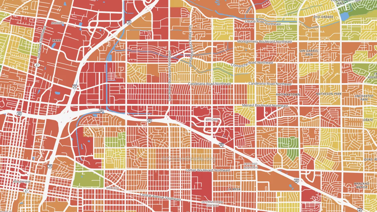87110, NM Map of Theft Rates