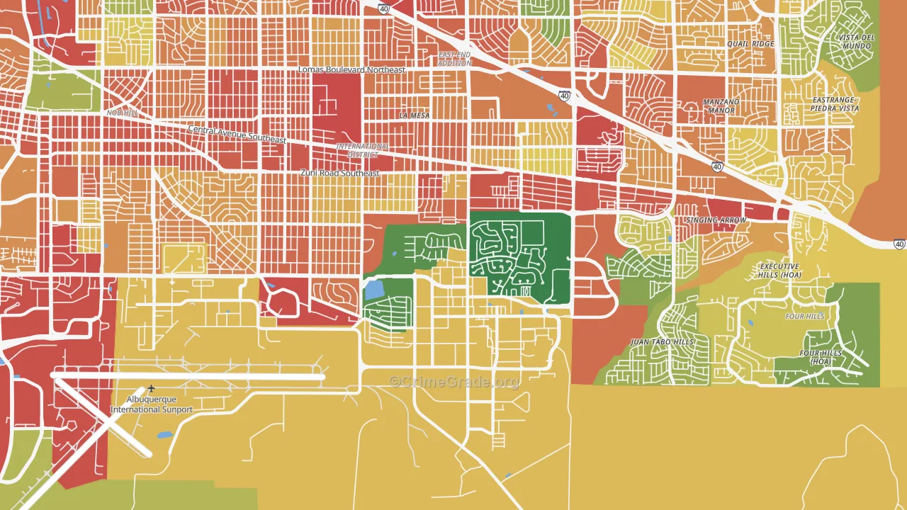 87116, NM Map of Theft Rates