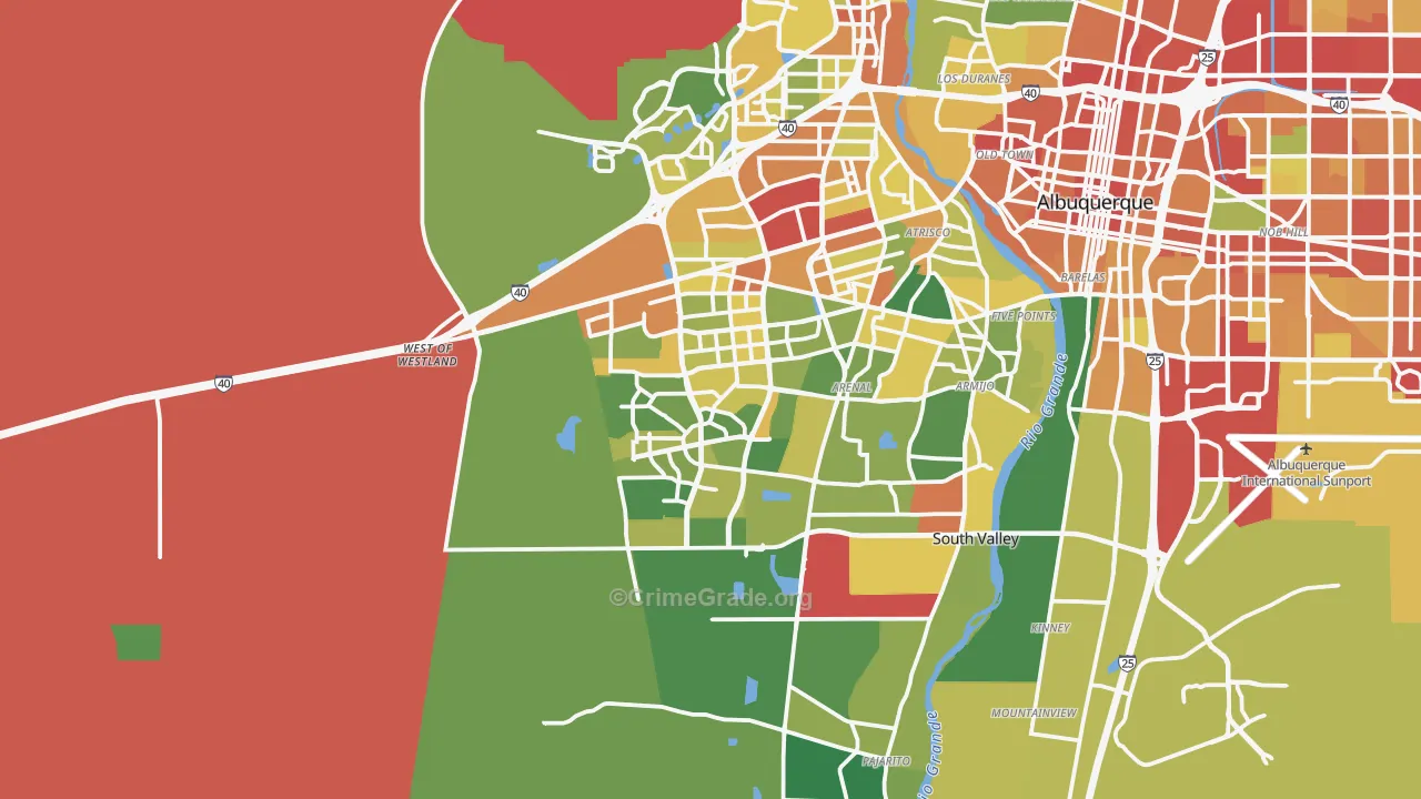 87121, NM Map of Theft Rates