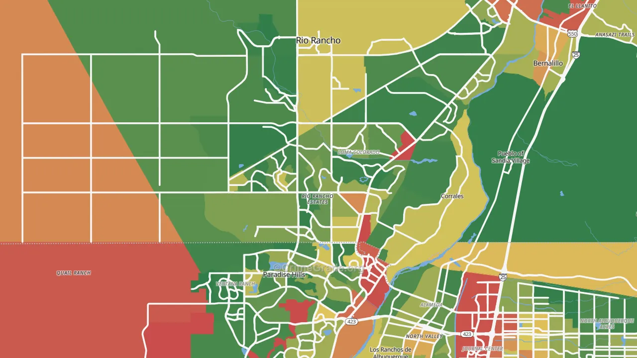 87124, NM Map of Theft Rates