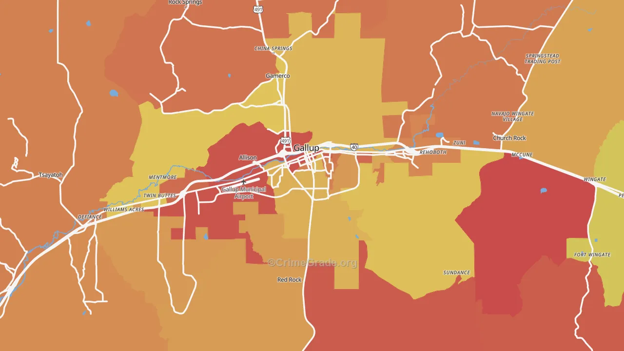 87301, NM Map of Theft Rates