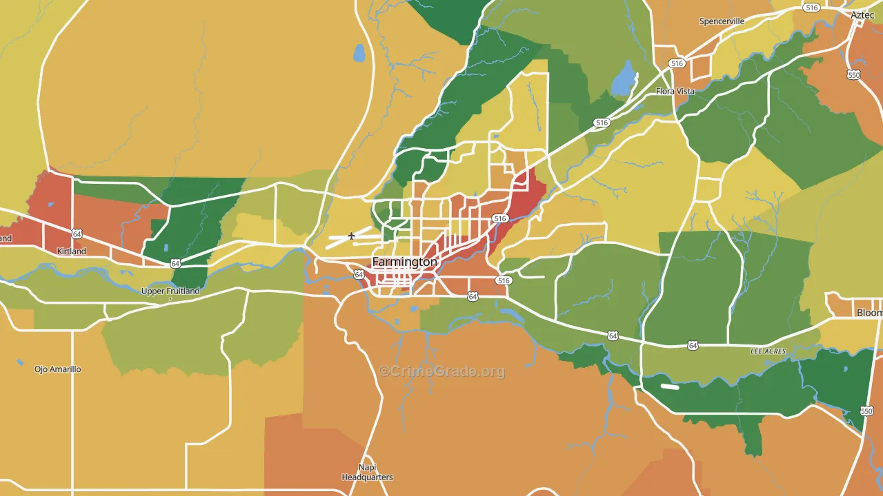 87401, NM Map of Theft Rates