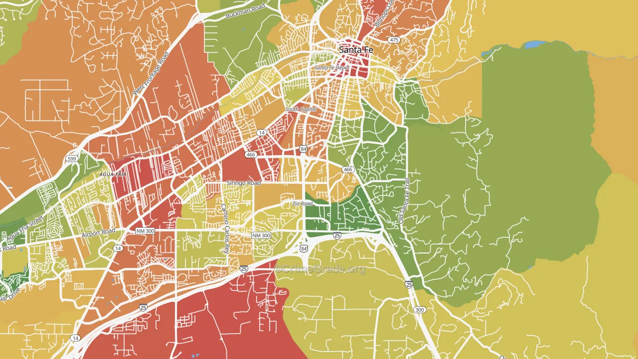87505, NM Map of Theft Rates