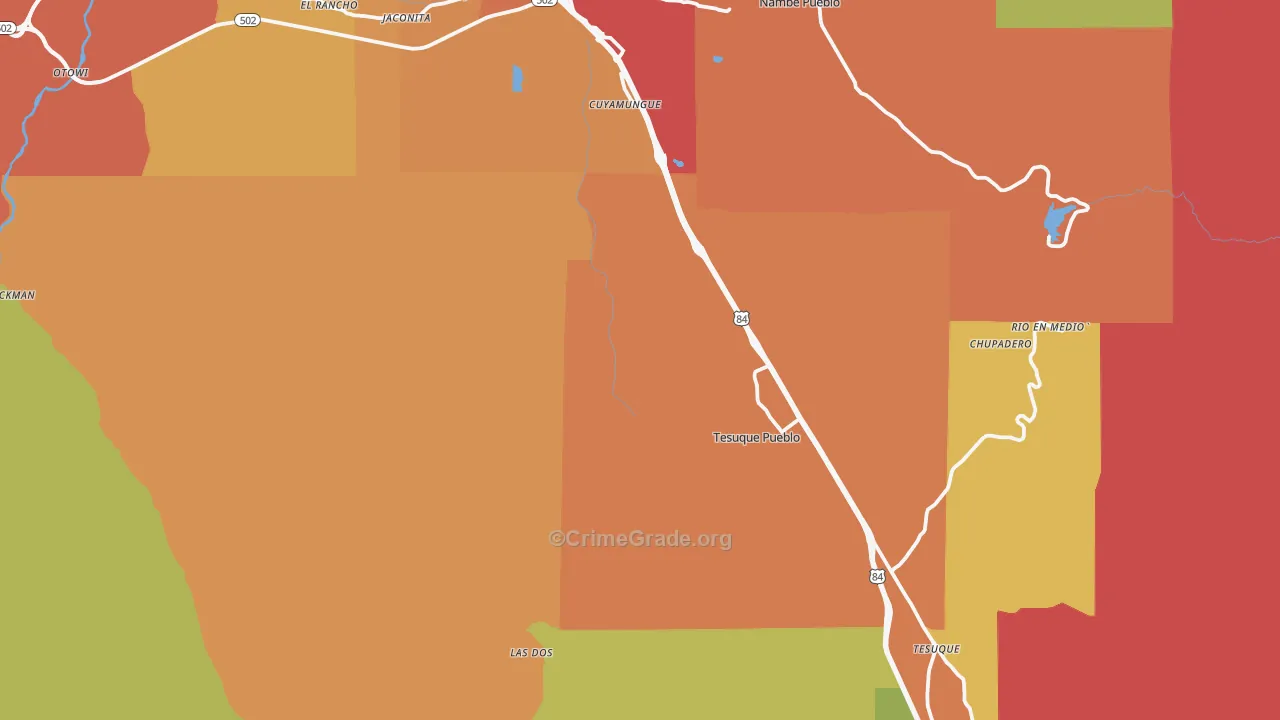 87506, NM Map of Theft Rates