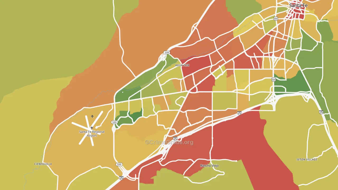 87507, NM Map of Theft Rates