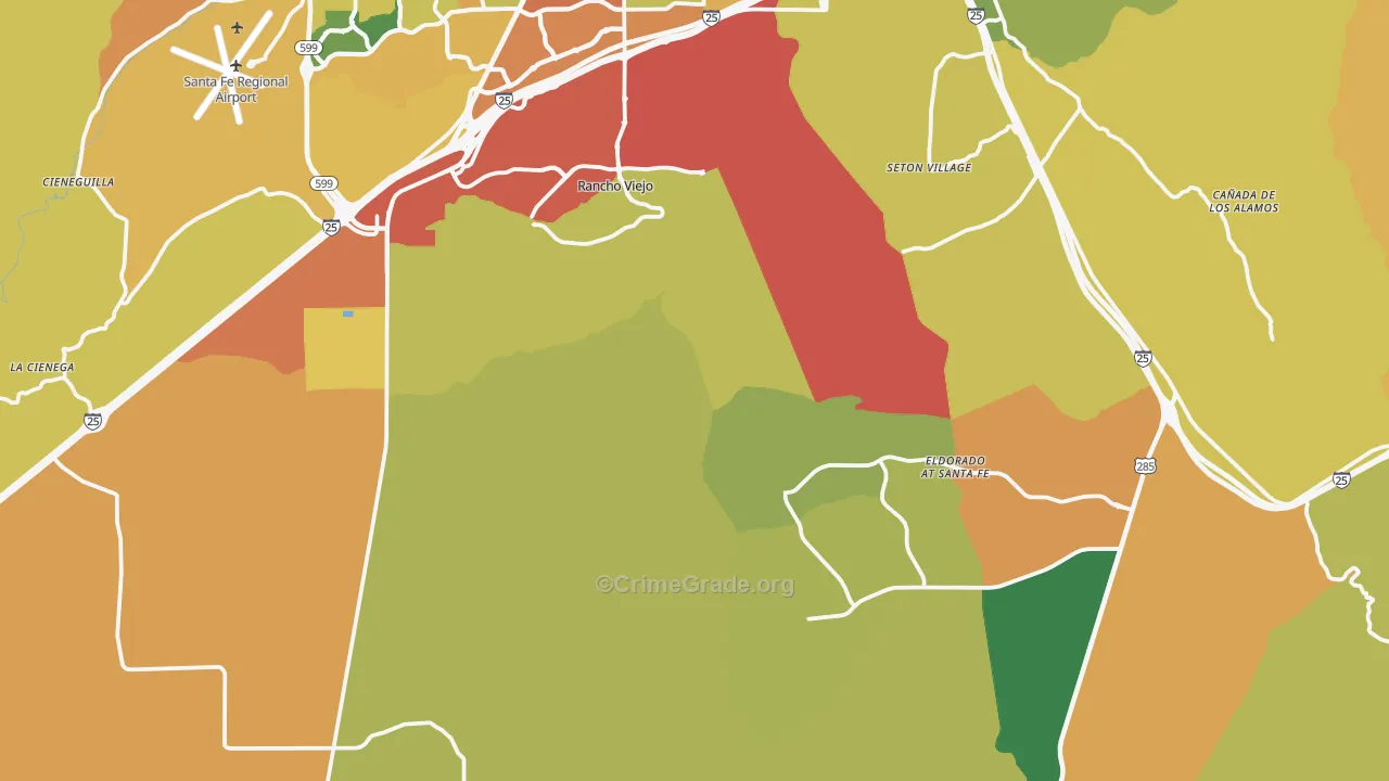 87508, NM Map of Theft Rates