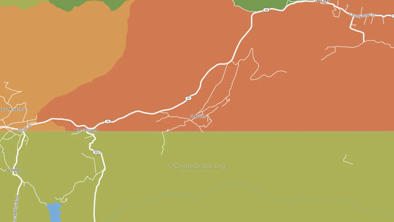 87523, NM Map of Theft Rates